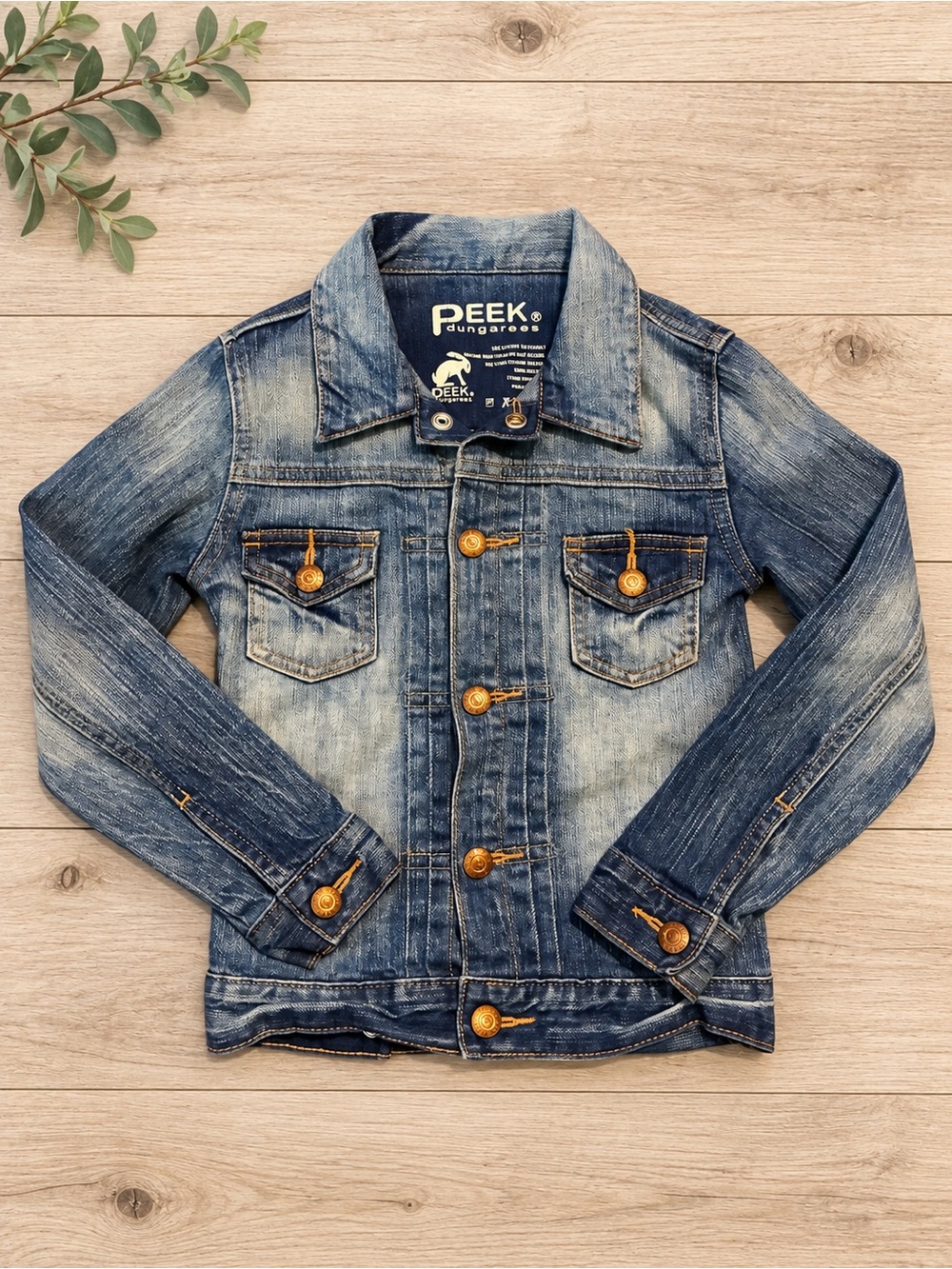 Peek Distressed Blue Denim Trucker Jacket